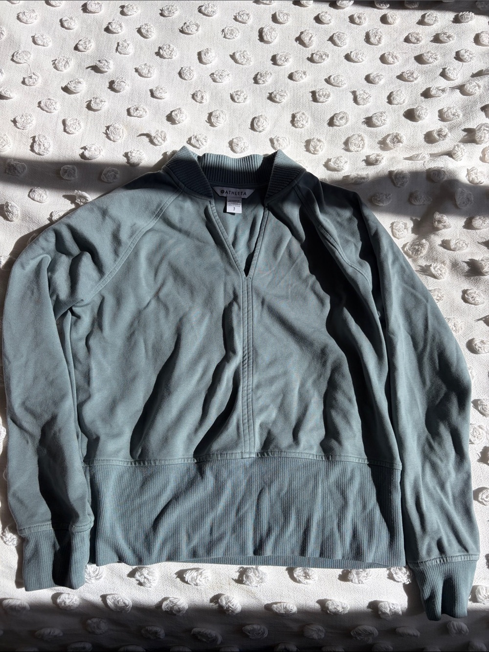 Athleta Sage Green V-Cut Crew Pullover